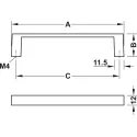 Furniture handle, Mitred handle, zinc alloy