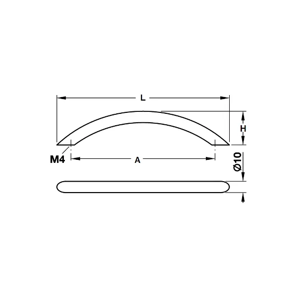 Handle CC160mm stainless steel