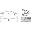 Rankenėlė CC128mm, L184mm, matinis nikelis