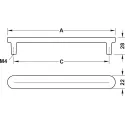 Furniture handle, Handle with base, aluminium