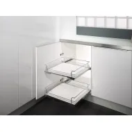 Base unit internal extension, installation behind hinged doors, roller bearing guided, shelf