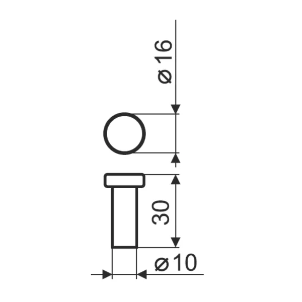Hook H30mm matt nickel