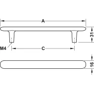 Rankenėlė H2135 CC96mm, L141mm, matinė juoda