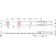 LED strip light, Häfele Loox5 LED 3048 24V 8mm 2-pin (monochrome), 120 LEDs/m, 14.4W/m, IP20