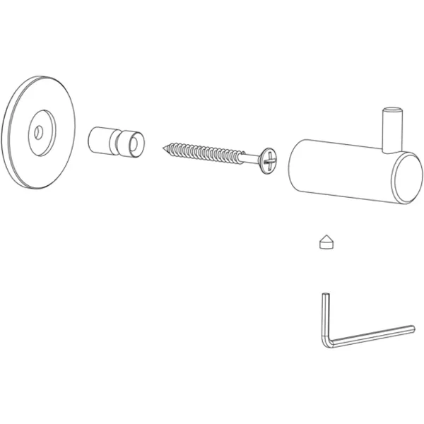 Hook, singular Ø16mm 30x40mm matt black