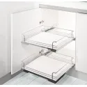 Base unit internal extension, installation behind hinged doors, roller bearing guided, shelf