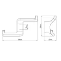 Pakabėlė dviguba 63x108x37mm, chromas