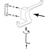 Hook, double 63x108x37mm chrome