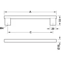 Rankenėlė CC160mm, 182x33mm, nerūdijančio plieno spalva