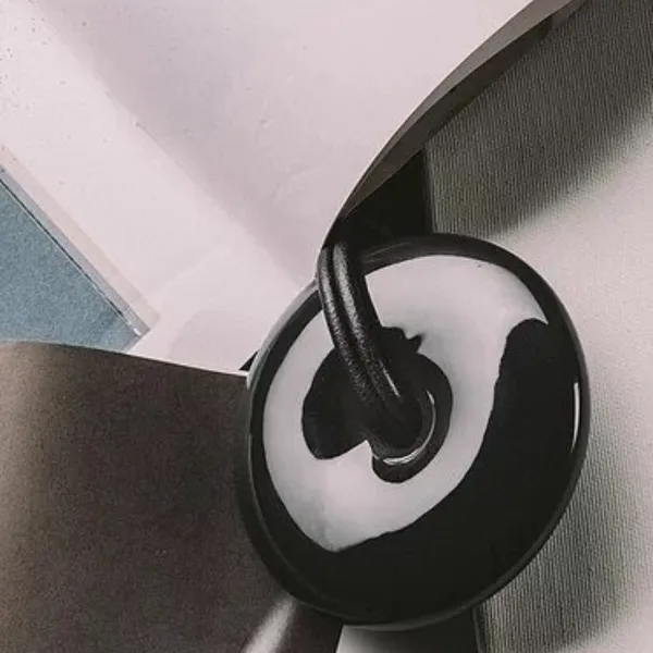 Handle porcelain 100x22mm black 