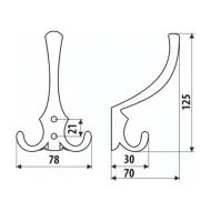 Hook large matt nickel