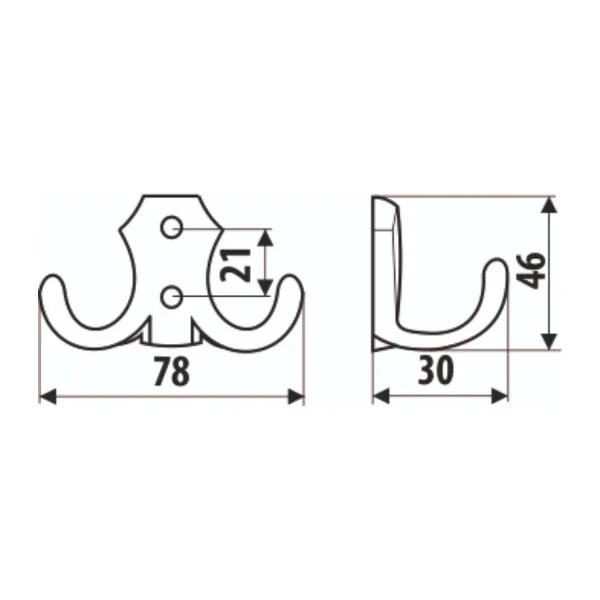 Hook small matt nickel