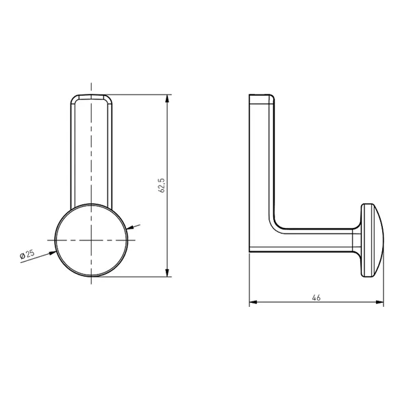 Pakabėlė ARCO 62,5x45mm, matinis juoda