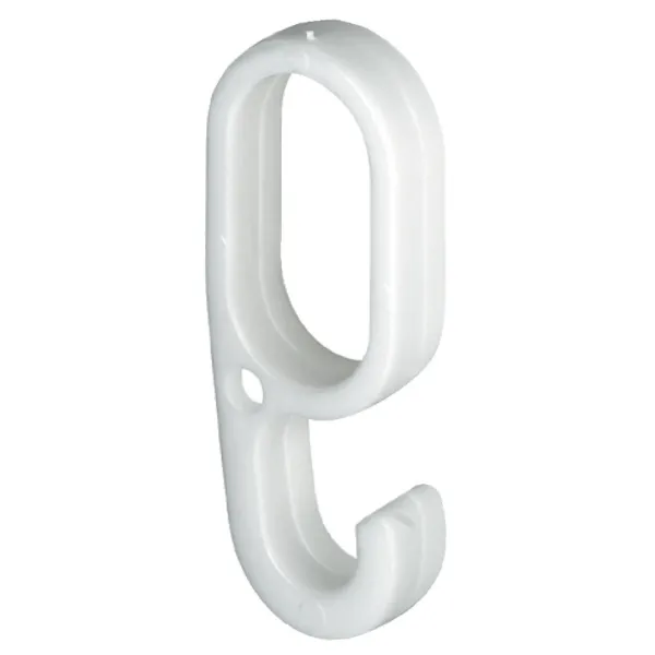 Pakabėlė ovaliam vamzdžiui 30x15mm, balta