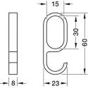 Hook, For OVA wardrobe rails 30x15x250mm