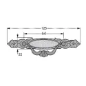 Rankenėlė RETRO CC64mm, L125mm, sendinta bronza