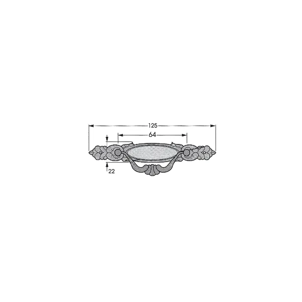 Rankenėlė RETRO CC64mm, L125mm, sendinta bronza