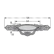 Handle RETRO CC64mm L125mm aged bronze 