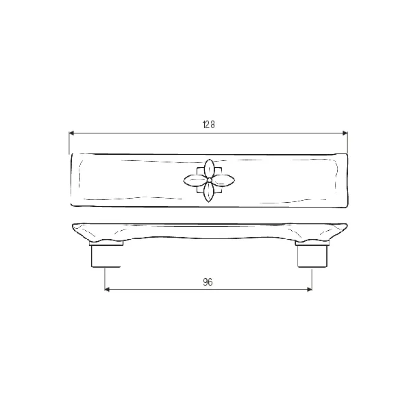 Rankenėlė vieno taško RETRO CC96mm, L128mm, sendinta bronza