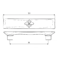 Rankenėlė vieno taško RETRO CC96mm, L128mm, sendinta bronza