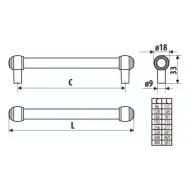 Handle CC160mm L180mm aged nickel