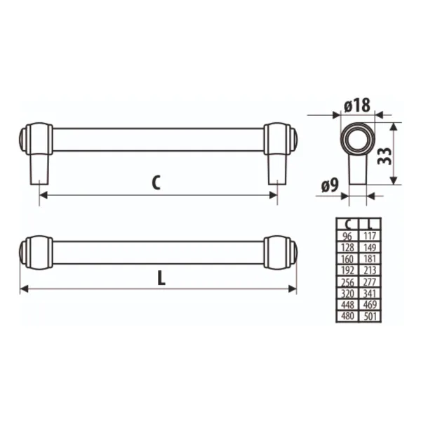 Rankenėlė CC320mm, L340mm, sendintas nikelis