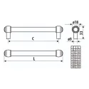 Handle CC480mm L500mm bronze lacquered 