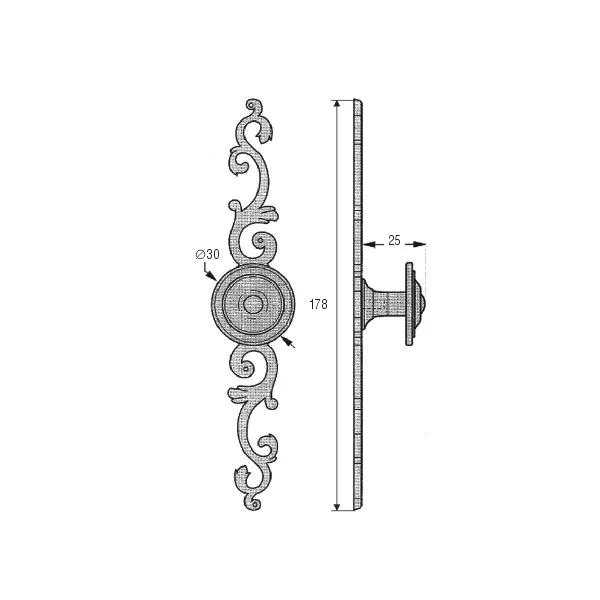 Knob RETRO L178mm Ø30mm retro bronze