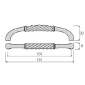 Handle RETRO CC128mm L135mm aged tin 