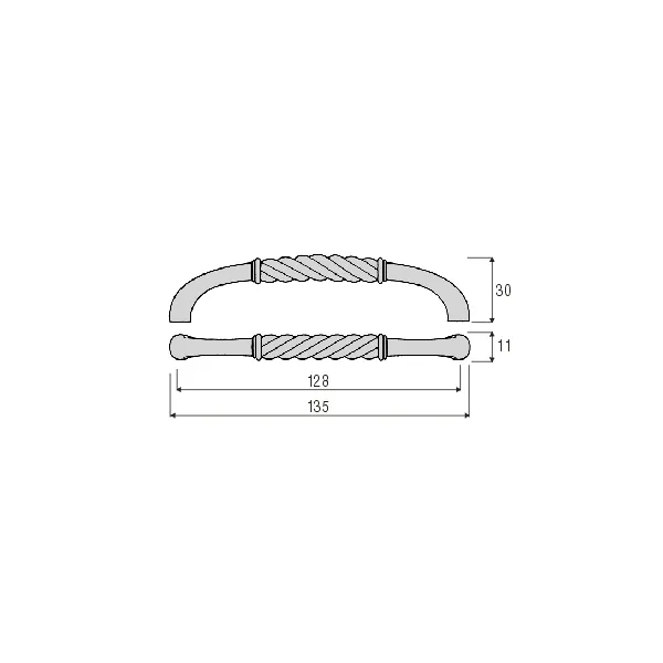 Handle RETRO CC128mm L135mm aged tin 