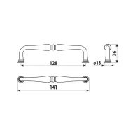 Rankenėlė CC128mm, L141mm, bronza