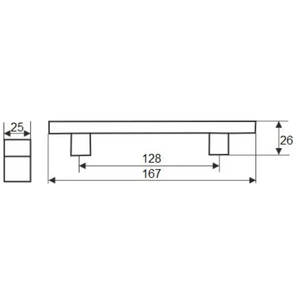 Handle CC128mm L167mm aged bronze