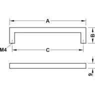Rankenėlė CC128mm, L137mm, matinė juoda