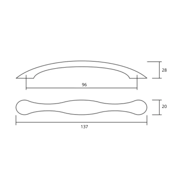 Handle CC96mm L137mm aged copper 