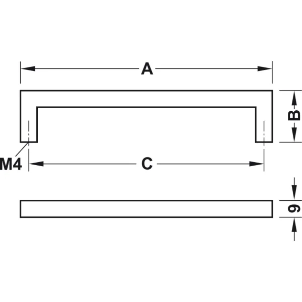 Rankenėlė CC448mm, L457mm, matinė juoda