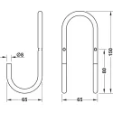 Pakabėlė 65x65x150mm, nerūdijančio plieno spalva