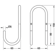 Wardrobe hook, Stainless steel, with 2 hooks