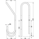Pakabėlė 65x65x255mm, nerūdijančio plieno spalva
