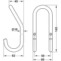 Stainless steel, with 2 hooks