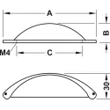 Furniture handle, Inset handle, zinc alloy