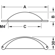 Furniture handle, Inset handle, zinc alloy