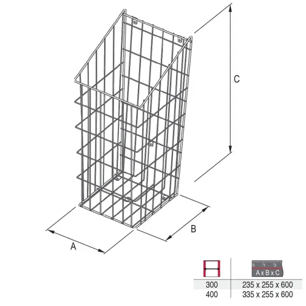 Laundry basket, for installation behind fronts, W400mm, white