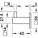 Pakabėlė 35x35mm, L42mm, nerūdijančio plieno spalva