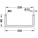Kabykla U matinis chromas 12/242x86mm,