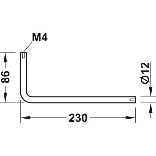 Kabykla L matinis nikelis 12/230x86mm,