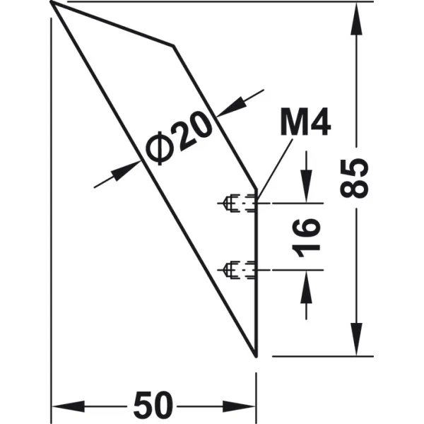 Pakabėlė H85mm, nerūdijančio plieno spalva