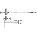 Wardrobe fitting set, Stainless steel, for wooden and glass panels, wall mounting