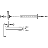 Wardrobe fitting set, Stainless steel, for wooden and glass panels, wall mounting