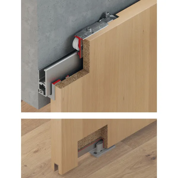 Sliding door fitting, Slido D-Line41 80X, set