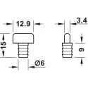 Guide, for press fitting into drill hole, Häfele Slido F-Line11 12A, Infront